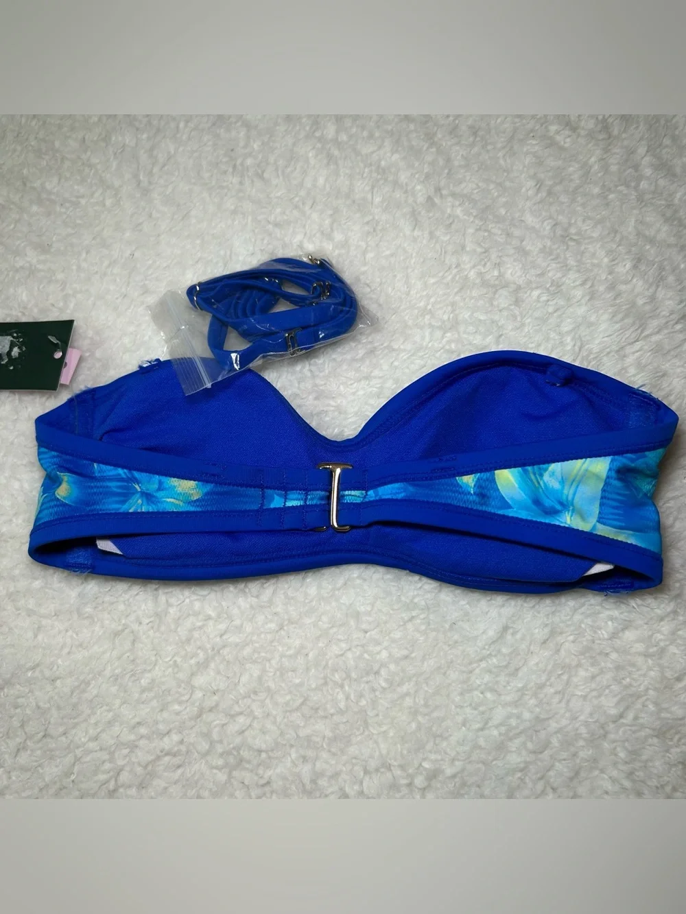 Wild Fable Women’s Blue Tropical Bandeau Bikini Top XXS NEW